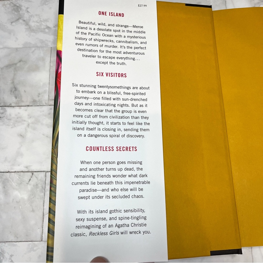 Reckless Girls by Rachel Hawkins - Yellow Hardcover Book - Picture 2 of 8